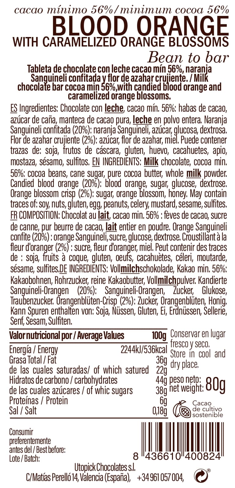 Sanguinelli chocolate and orange blossom flower - Image 2